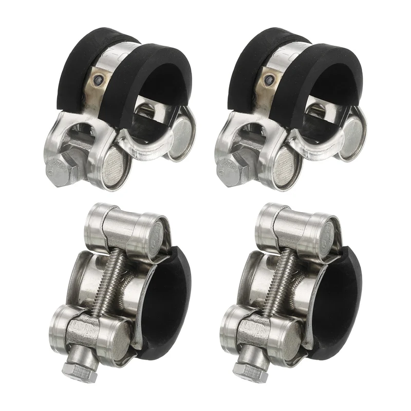 T-Bolt Hose Clamp 4Pcs 17-19mm Rubber Cushion Metal Intake Intercooler Clamps