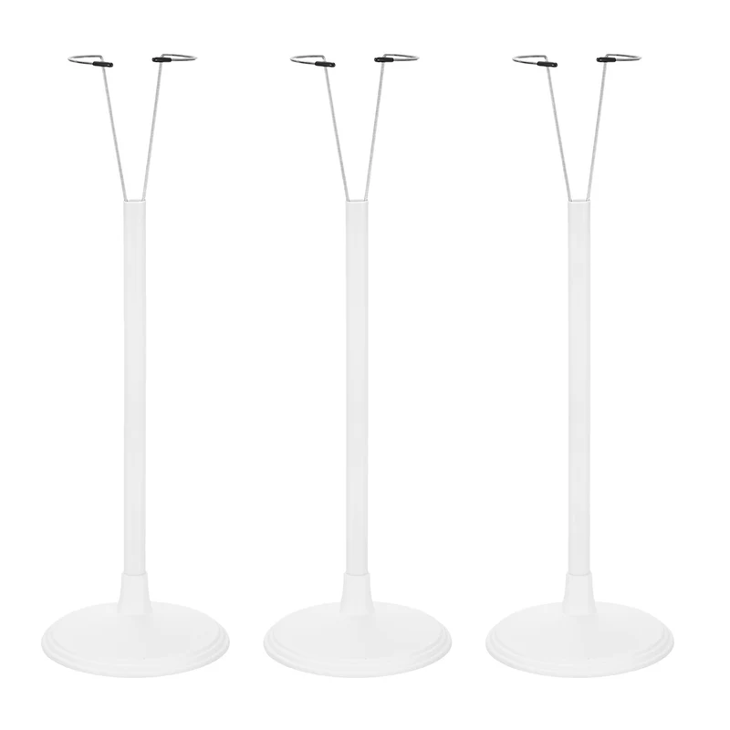 Fits 18 Inch Doll Adjustable Doll Stand Waist 2" - 2.4"(White, 3pcs)