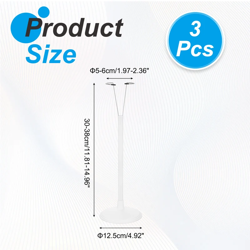 Fits 18 Inch Doll Adjustable Doll Stand Waist 2" - 2.4"(White, 3pcs)