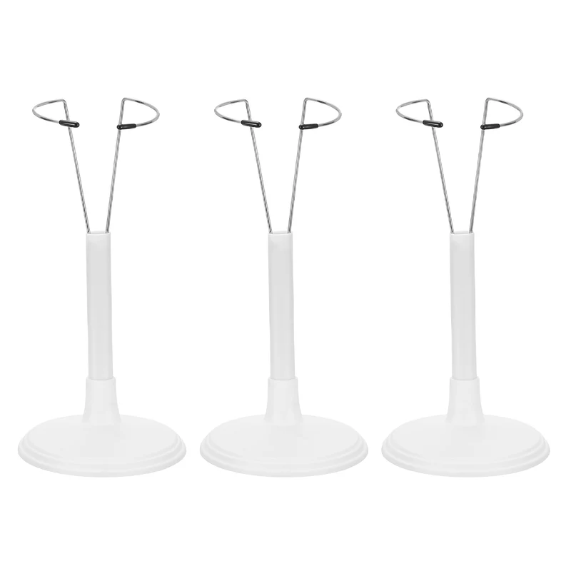 Fits 10 Inch Doll Adjustable Doll Stand Waist 1.8" - 2.6"(White, 3pcs)
