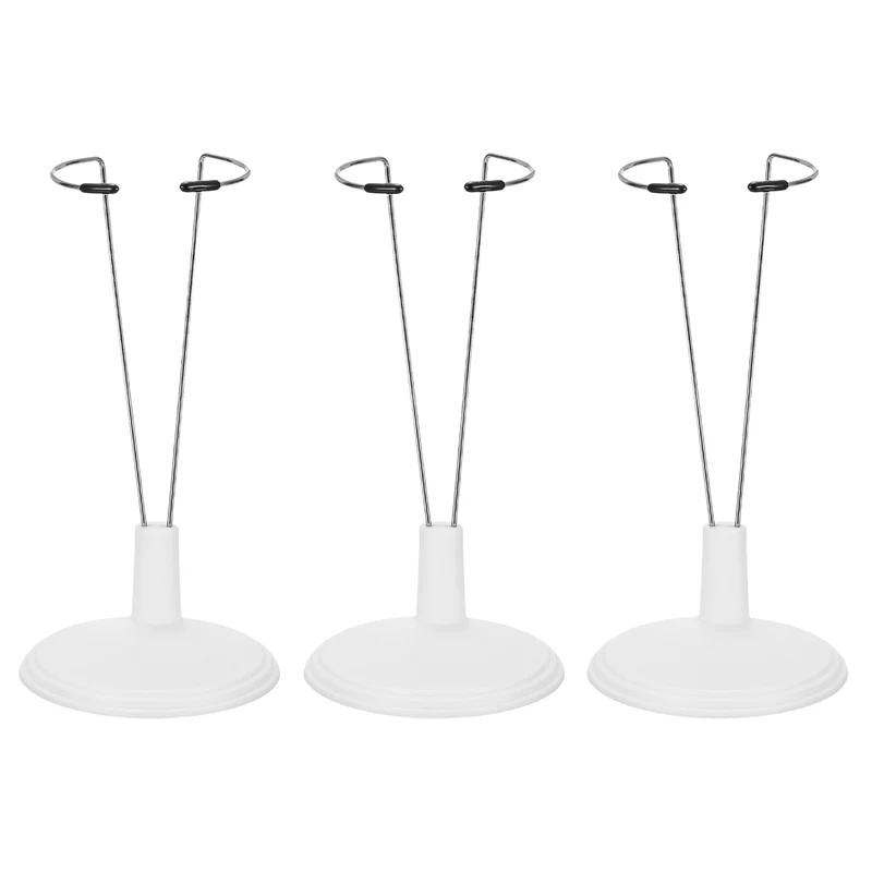 Fits 8 Inch Doll Adjustable Doll Stand Waist 0.8" - 2"(White, 3pcs)