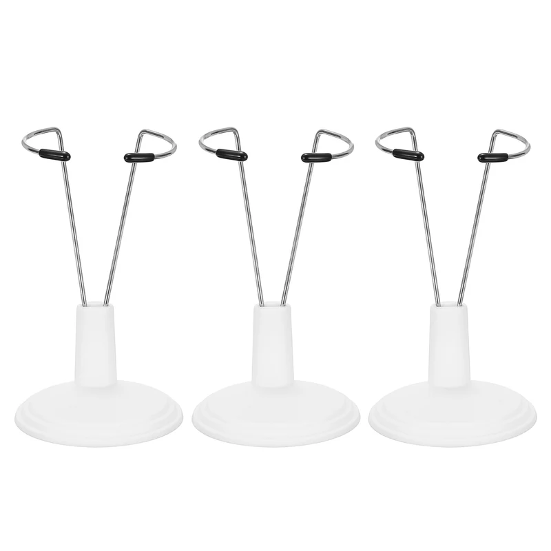 Fits 6 Inch Doll Adjustable Doll Stand Waist 0.8" - 1.6"(White, 3pcs)
