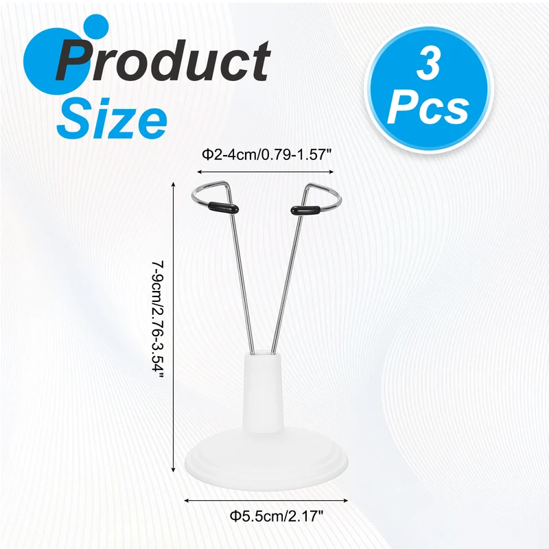 Fits 6 Inch Doll Adjustable Doll Stand Waist 0.8" - 1.6"(White, 3pcs)