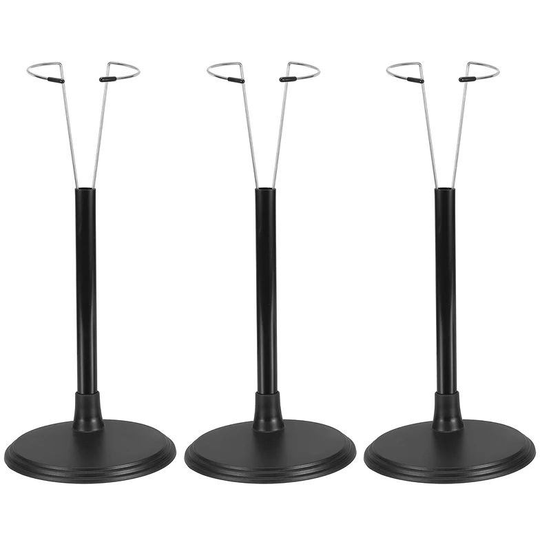 Fits Fashion Doll Adjustable Doll Stand Waist 2" - 2.4"(Black, 3pcs)