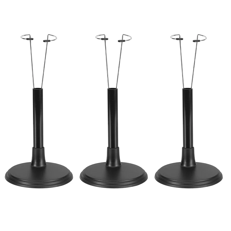 Fits 12 Inch Doll Adjustable Doll Stand Waist 1.2" - 1.8"(Black, 3pcs)