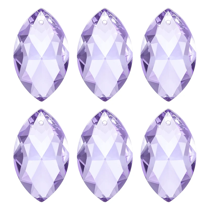 K9 Crystal Pendants Oval Beads, 6 Pack 38mm, Light Purple