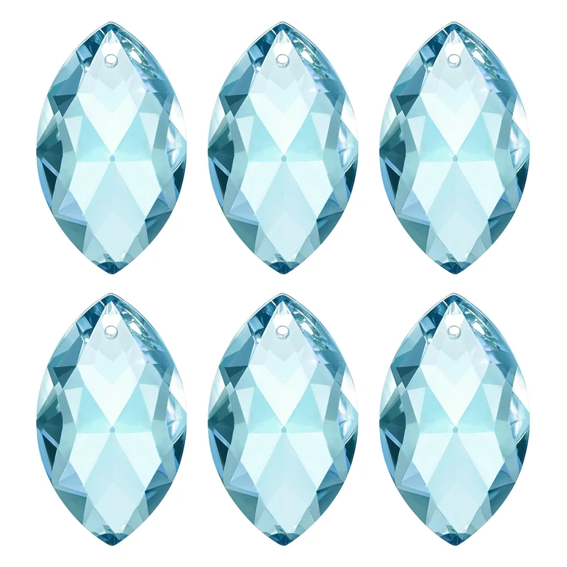K9 Crystal Pendants Oval Beads, 6 Pack 38mm, Navy Blue