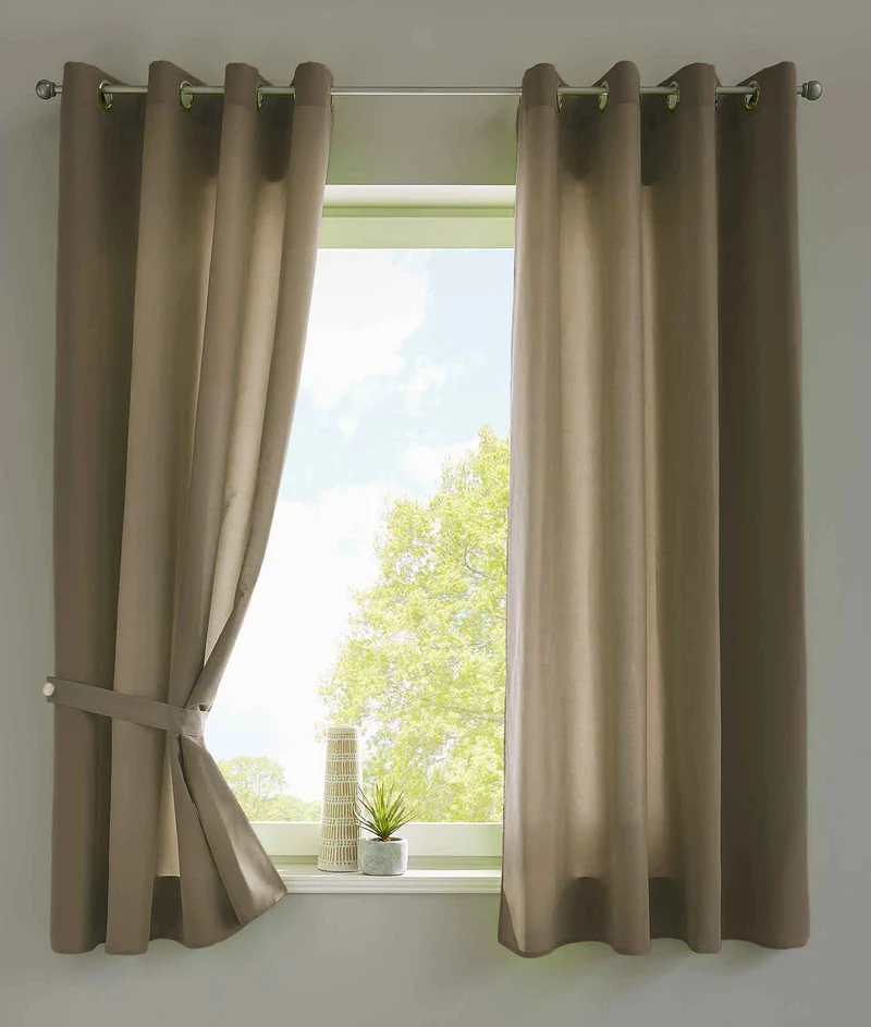 2er Set Vorhänge Schal Ösen »Berlin« Microsatin Lichtdurchlässig Uni Matt 20405N2