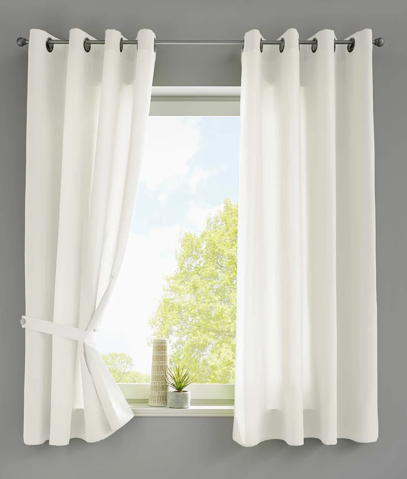 2er Set Vorhänge Schal Ösen »Berlin« Microsatin Lichtdurchlässig Uni Matt 20405N2