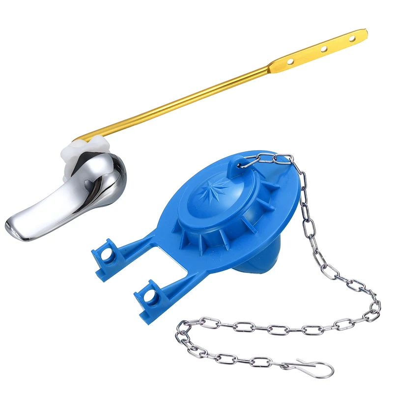 Toilet Handle Replacement Kit Front Mount Zinc Alloy, 77mm Flapper, Blue