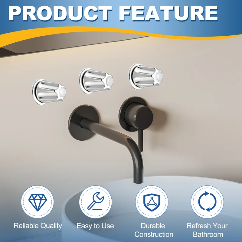 1 Set Bathtub Faucet Handle 2.36"x2" Silver Zinc Alloy with Screw