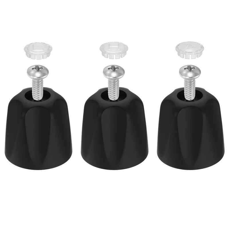 1 Set Bathtub Faucet Handle 2.36"x2" Black Zinc Alloy