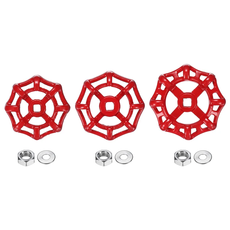 1 Set Outdoor Faucet Handle, 8x8/7x7/6x6mm Spigot Handles, Red