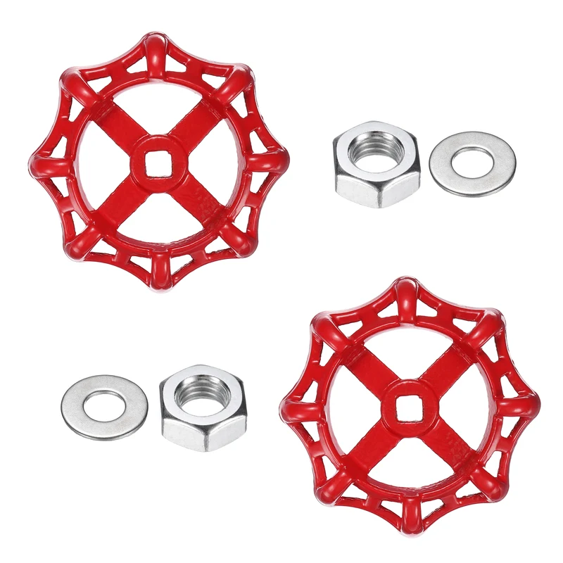 2 Set Outdoor Faucet Handle, 10x10mm Spigot Handle, Red