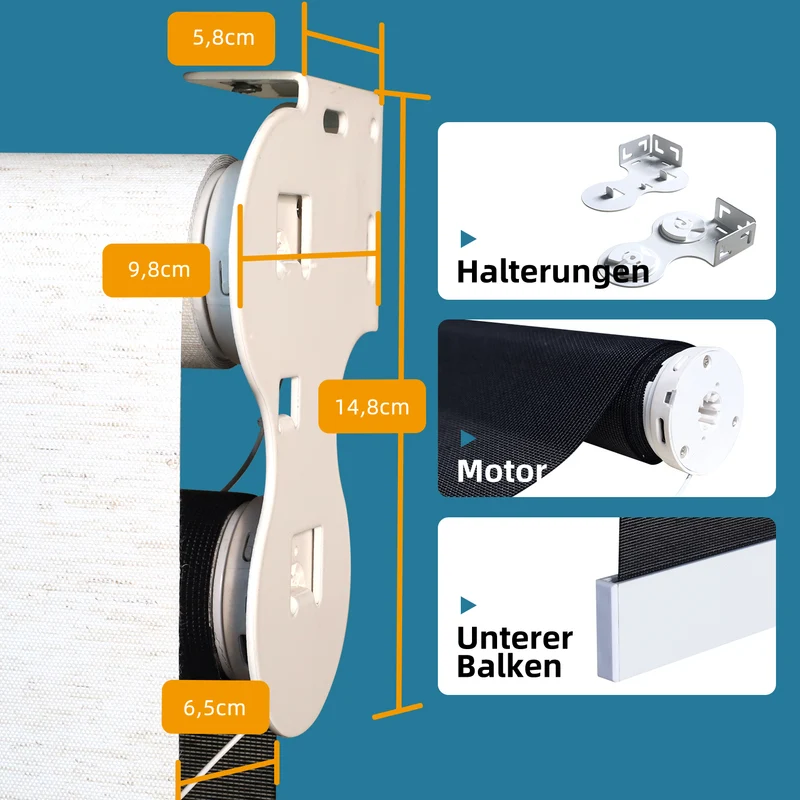 SmartWings Motorisierte Doppelrollos mit Doppelmotors automatisches Verstellen