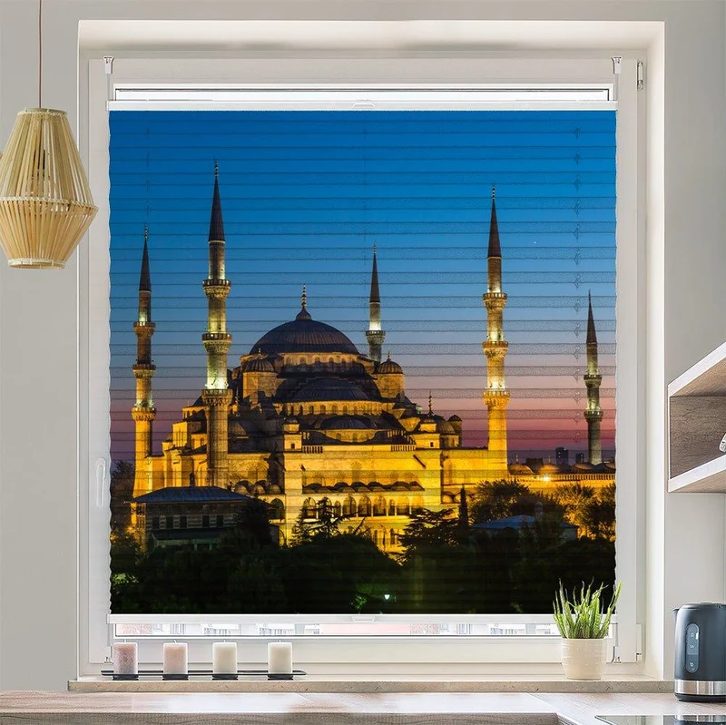 Wabenplissee Motiv "Istanbul Blaue Moschee"