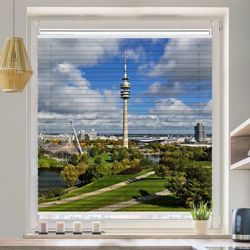 Wabenplissee Motiv "Muenchen Olympia Park Stadion"