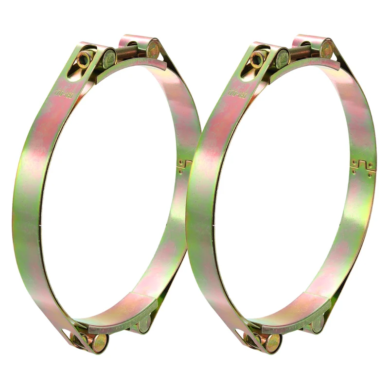 2Pcs T-Bolt Hose Clamps, 170-180mm/6.69"-7.09" ID Range, Carbon Steel