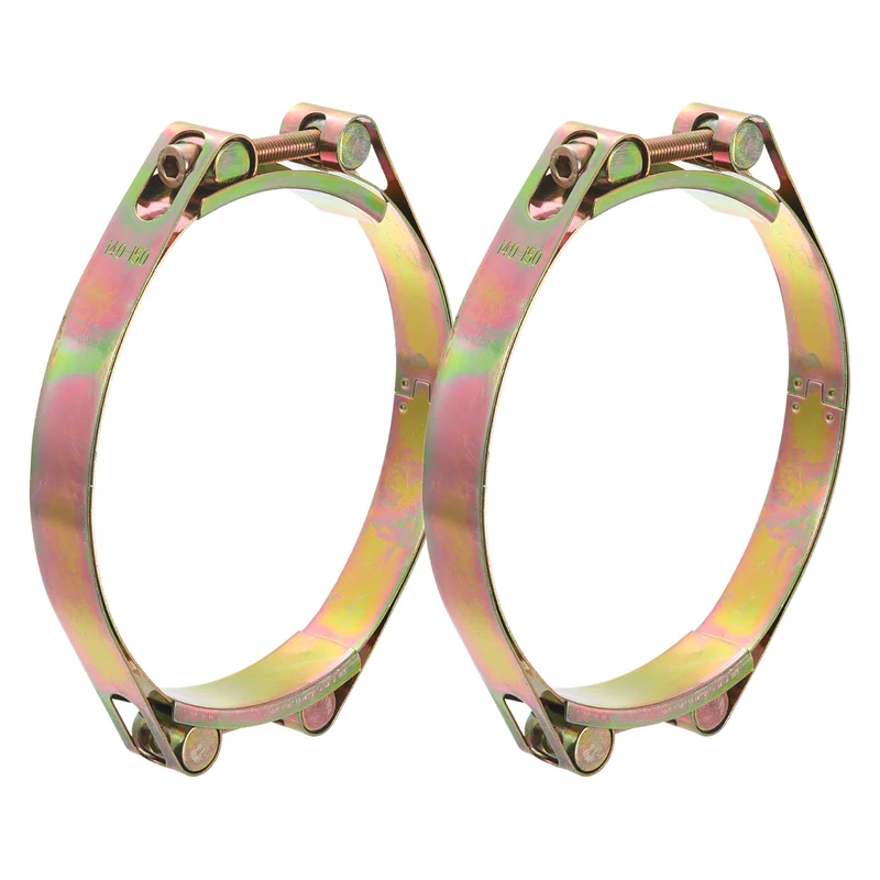 2Pcs T-Bolt Hose Clamps, 140-150mm/5.51"-5.91" ID Range, Carbon Steel