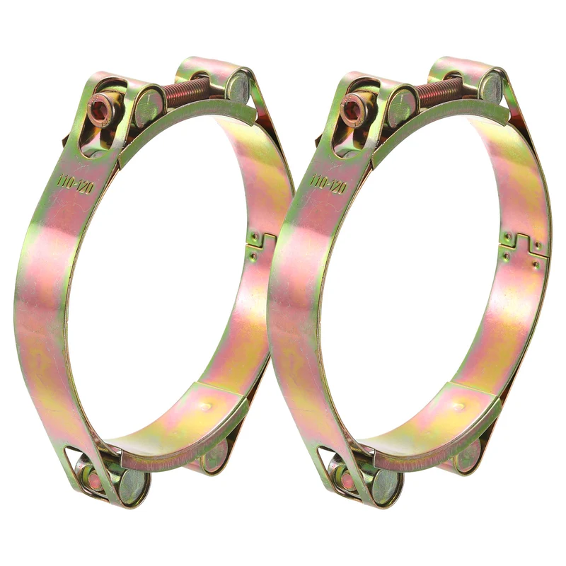 2Pcs T-Bolt Hose Clamps, 110-120mm/4.33"-4.72" ID Range, Carbon Steel