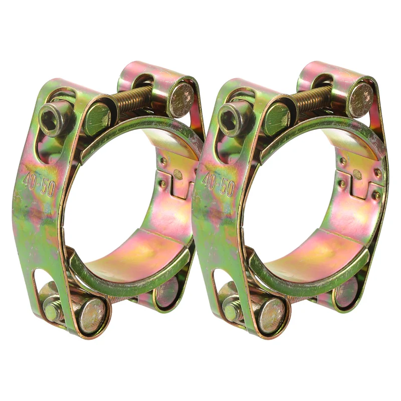 2Pcs T-Bolt Hose Clamps, 40-50mm/1.57"-1.97" ID Range, Carbon Steel