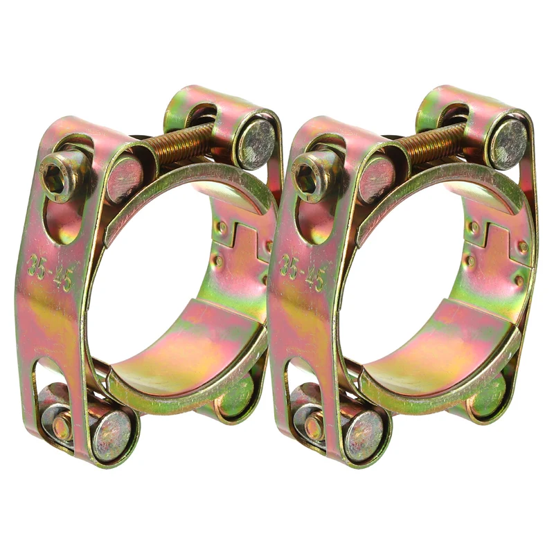 2Pcs T-Bolt Hose Clamps, 35-45mm/1.38"-1.77" ID Range, Carbon Steel