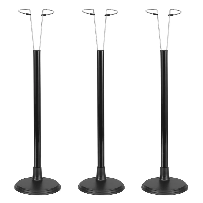 Fits 18 Inch Doll Adjustable Doll Stand Waist 2" - 2.4"(Black, 3pcs)