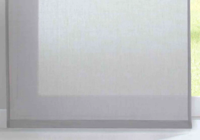 2er Set Schiebegardinen »Nizza« Baumwoll-Voile Halbvoile Transparent Flächenvorhang mit Paneelwagen und Beschwerungsstange 2019032-2