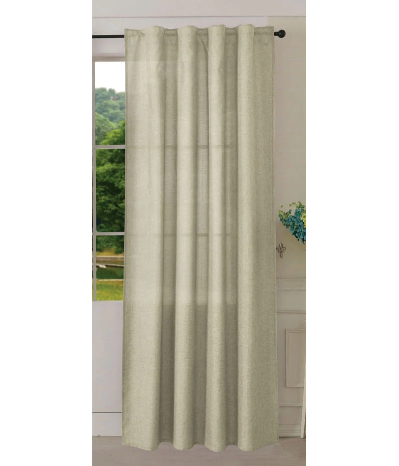 Vorhang Schal verdeckte Schlaufen >>Cationic<< blickdicht Leinen Optik natura seidenmatt (HxB) Landhaus Stil 20440