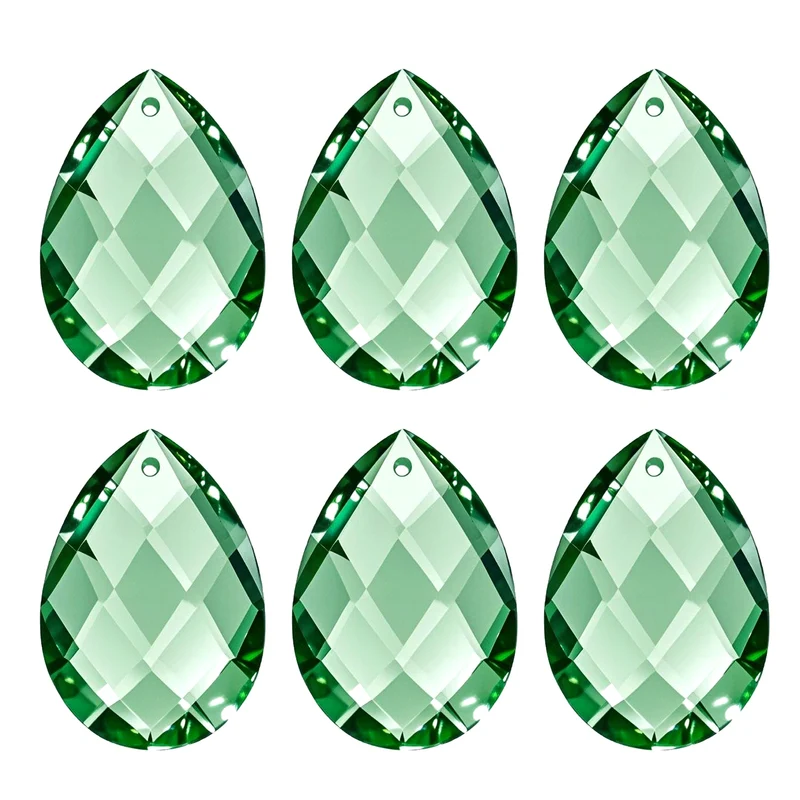 K9 Teardrop Beads, 6 Pack 38mm Grid Beads, Green