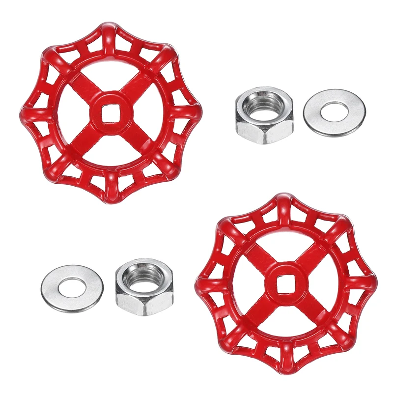 2 Set Outdoor Faucet Handle, 9x9mm Spigot Handle, Red