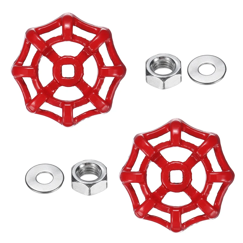 2 Set Outdoor Faucet Handle, 6x6mm Spigot Handle, Red