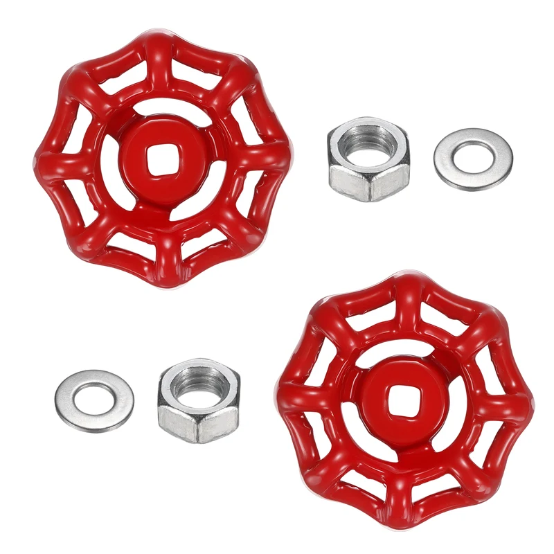2 Set Outdoor Faucet Handle, 5x5mm Spigot Handle, Red