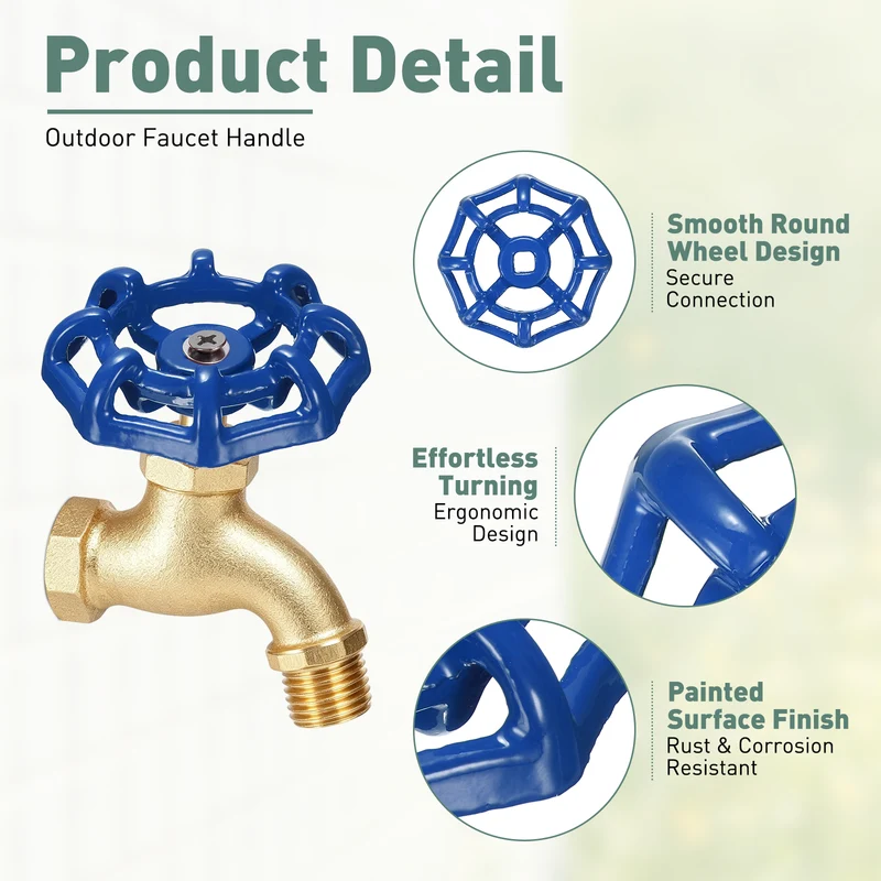 2 Set Outdoor Faucet Handle, 7x7mm Spigot Handle, Blue
