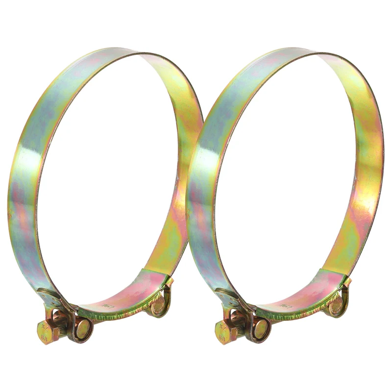 2Pcs T-Bolt Hose Clamps, 162-174mm/6.38"-6.85" ID Range, Iron