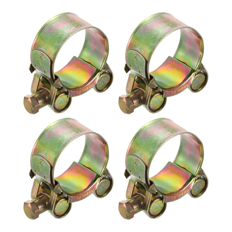 4Pcs T-Bolt Hose Clamps, 32-35mm/1.26"-1.38" ID Range, Iron