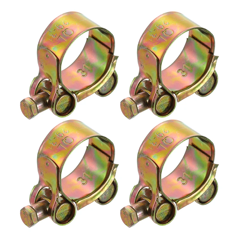 4Pcs T-Bolt Hose Clamps, 29-31mm/1.14"-1.22" ID Range, Iron