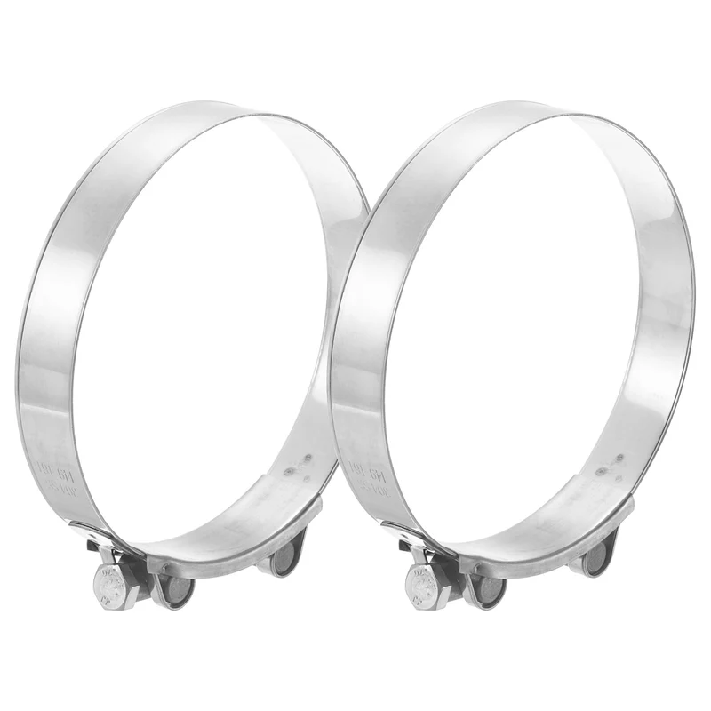 2Pcs T-Bolt Hose Clamps, 149-161mm/5.87"-6.34" ID Range for Truck Exhaust