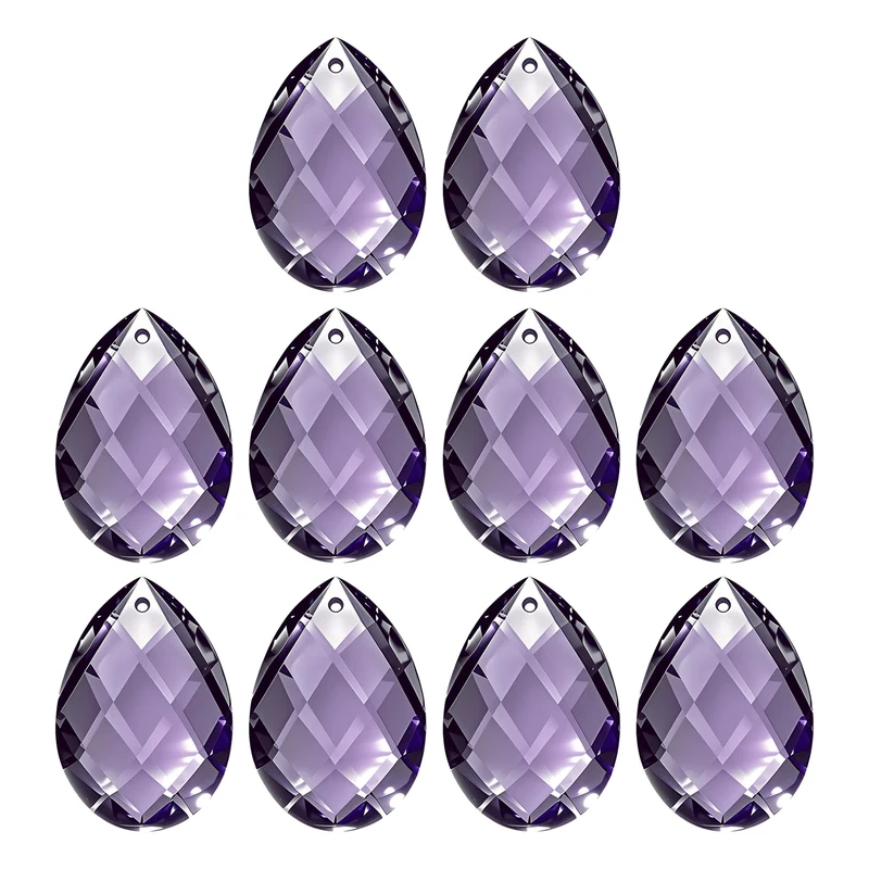 K9 Teardrop Beads, 10 Pack 38mm Grid Beads, Purple