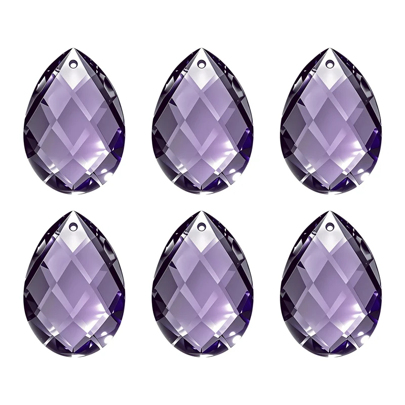 K9 Teardrop Beads, 6 Pack 38mm Grid Beads, Purple