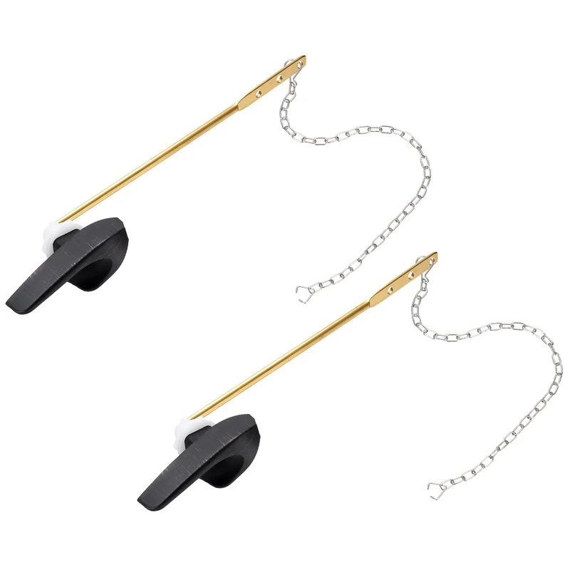 2Pcs Toilet Handle Replacement Kit Front Mount, 206mm Lever, Black Bronze