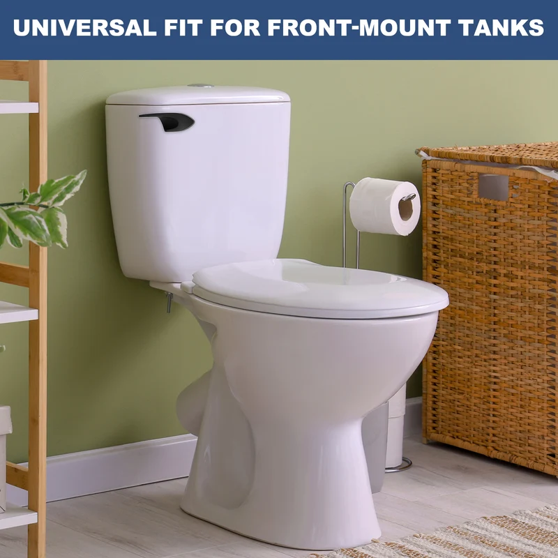 2Pcs Toilet Handle Replacement Kit Front Mount, 206mm Lever, Black Bronze