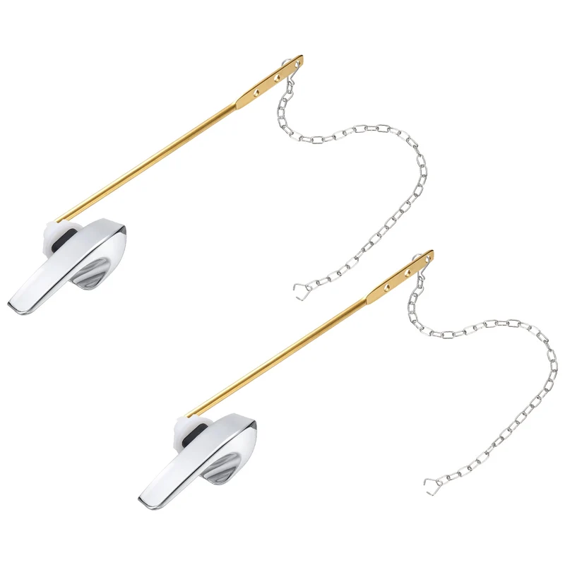 2Pcs Toilet Handle Replacement Kit Front Mount, Silver
