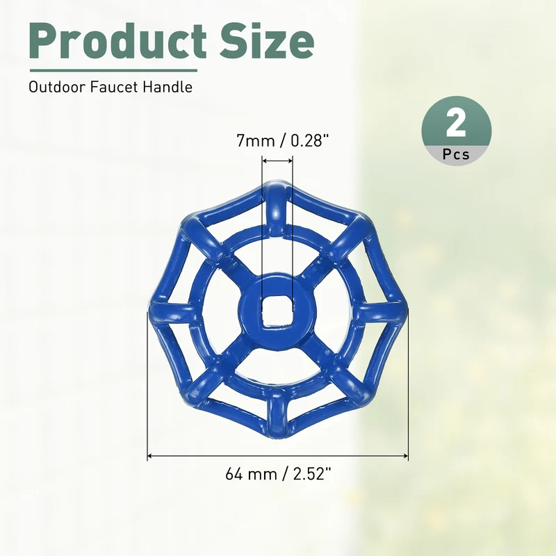 2 Pcs Outdoor Faucet Handle, 7x7mm Spigot Handle, Blue