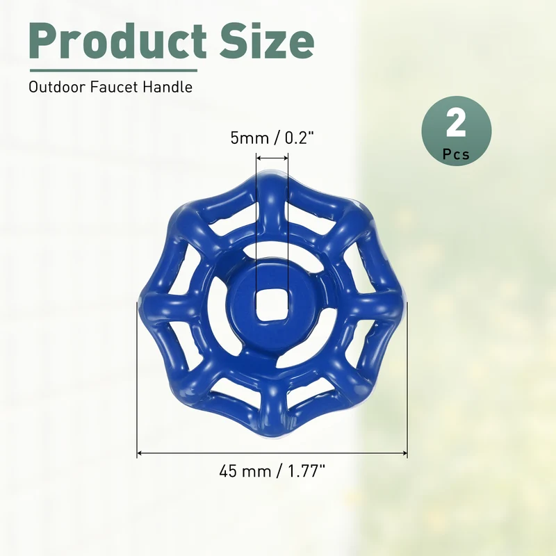 2 Pcs Outdoor Faucet Handle, 5x5mm Spigot Handle, Blue