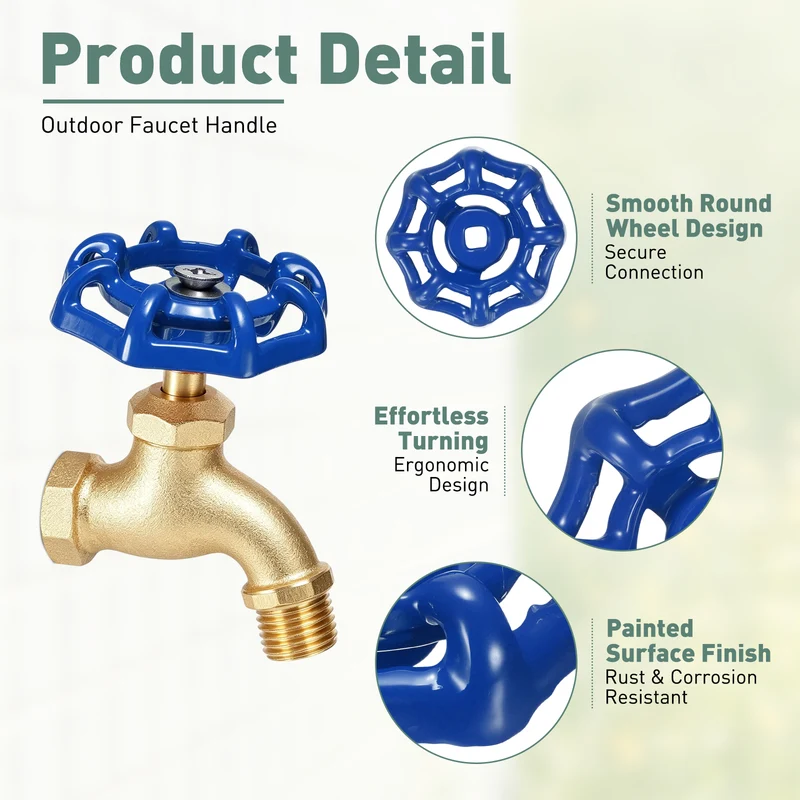2 Pcs Outdoor Faucet Handle, 5x5mm Spigot Handle, Blue