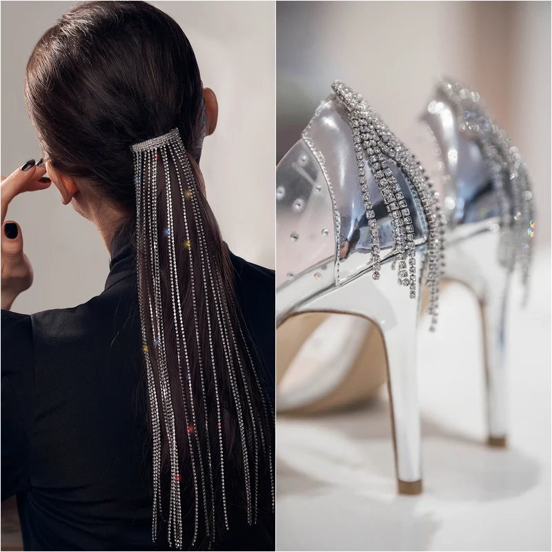 5.5 Yards Crystal Rhinestone Chain, 3mm Close Claw Chain Trim Gray
