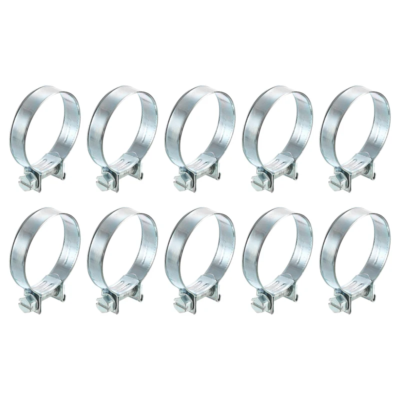 10Pcs Mini Fuel Line Pipe Hose Clamp Clip, Adjustable 32-34mm, Zinc Plated