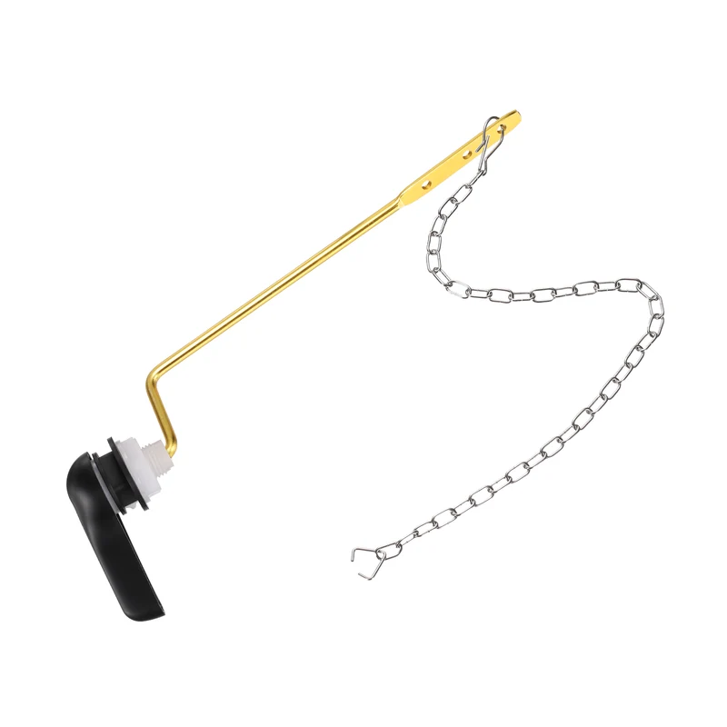 Side Mount ABS Toilet Flush Handle with Flapper Chain, Black
