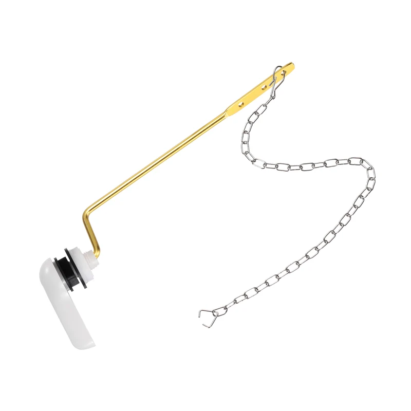Side Mount ABS Toilet Flush Handle with Flapper Chain, White